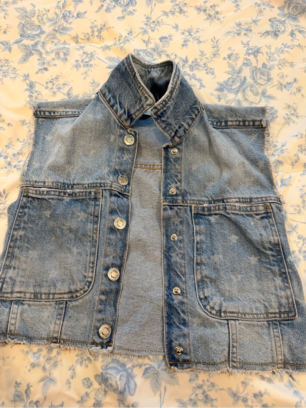 Zara Light Blue Denim Vest